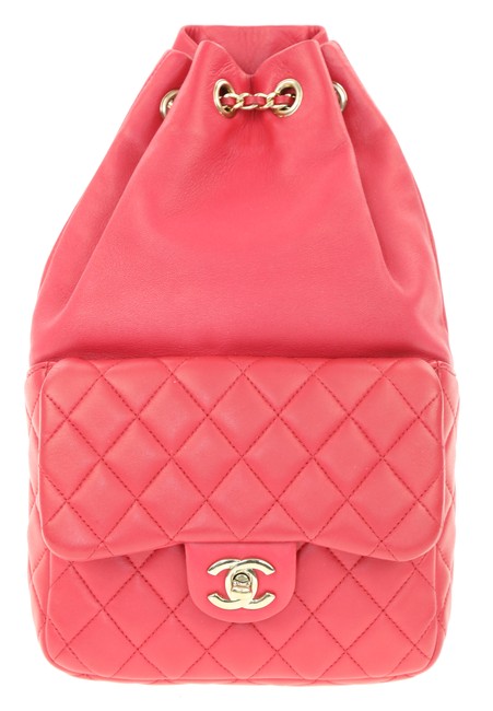 Chanel Drawstring Seoul Red Lambskin Leather Backpack