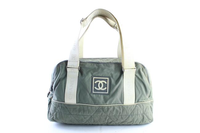 Chanel Duffle Sports Logo Cc Boston 7cr0625 Olive Nylon WeekendTravel Bag