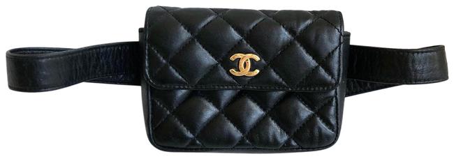 Chanel Fanny Pack Black Leather Baguette