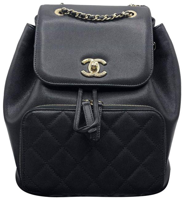 Chanel Flap Caviar Quilt Black Leather Backpack