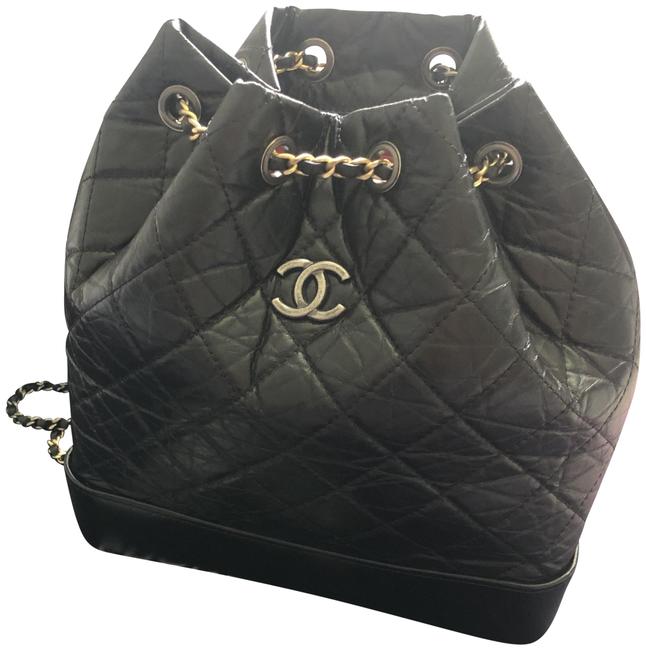 Chanel Gabrielle Large Black Aged Calfskin Backpack