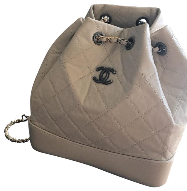Chanel Gabrielle Beige Leather Backpack