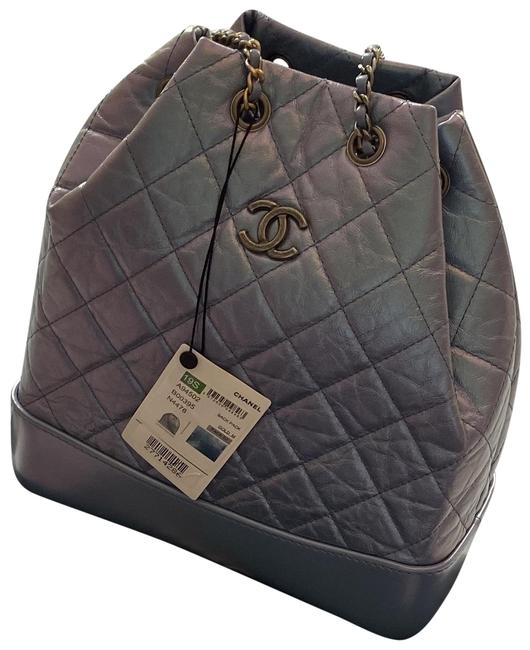 Chanel Gabrielle Medium Iridescent Blue Gg Supreme Canvas Backpack