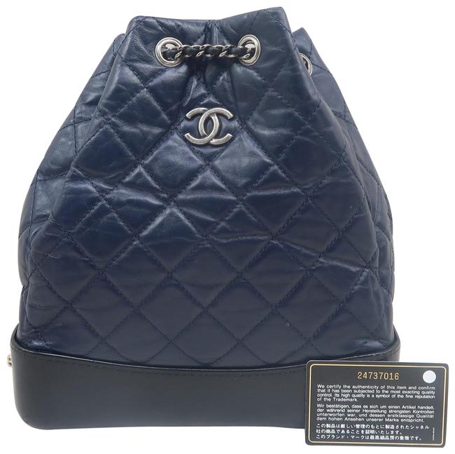Chanel Gabrielle Small Blue Calfskin Leather Backpack