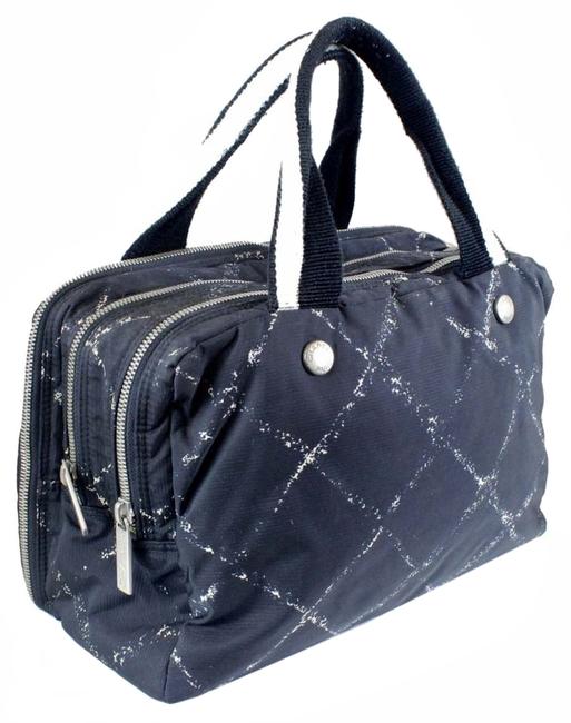 Chanel Graffiti Cc Signature Splatter Cosmetic Black Nylon WeekendTravel Bag