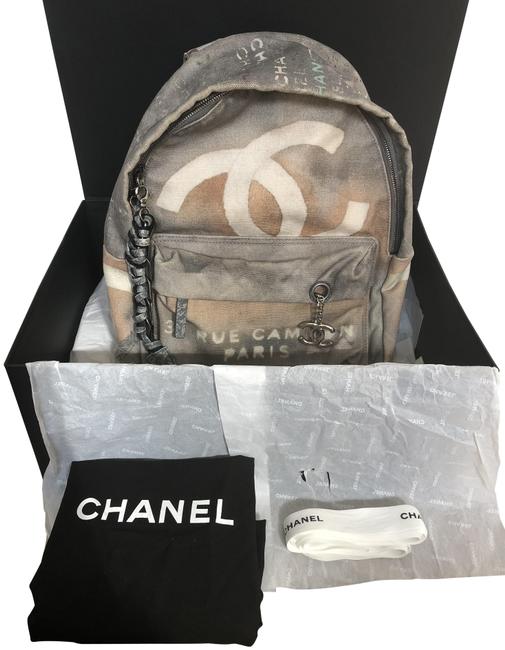 Chanel Graffiti Gray Canv Backpack