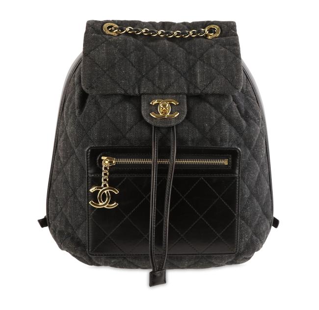 Chanel Gray Denim Backpack