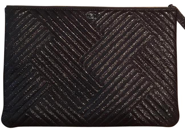 Chanel Gunmetal Leather Laptop Bag