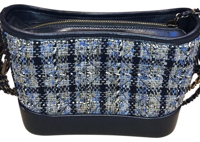 Chanel Hobo Bag Navy Tweed Baguette