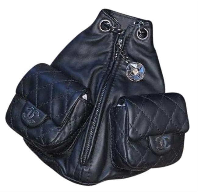 Chanel Is Black Calfskin Leather Backpack