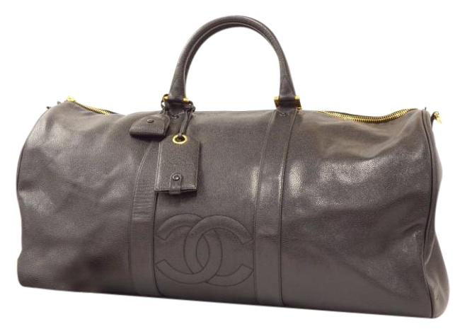 Chanel Jumbo Boston Skin Black Caviar WeekendTravel Bag