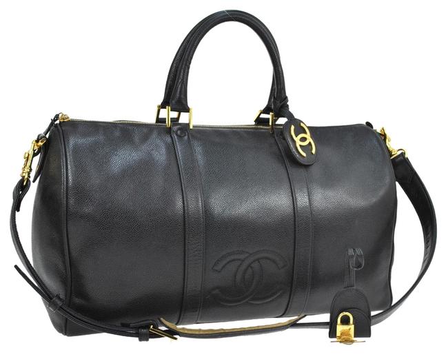 Chanel Jumbo Skin Black Caviar WeekendTravel Bag