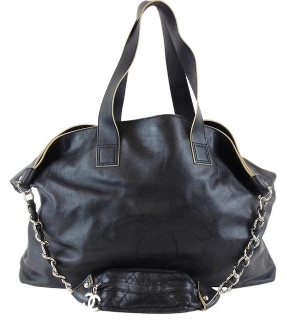 Chanel Lambskin Tote Black Leather WeekendTravel Bag