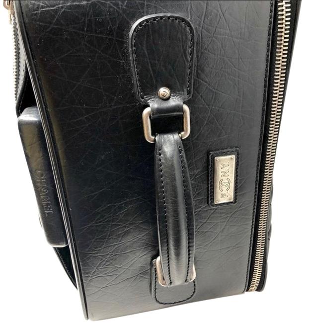 Chanel Luggage Black Antique Leather WeekendTravel Bag