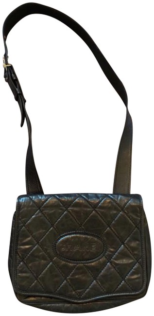 Chanel Black Leather Messenger Bag