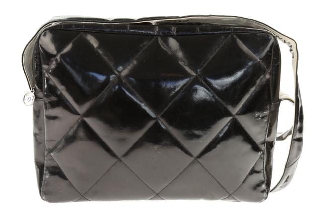 Chanel Black Patent Leather Messenger Bag