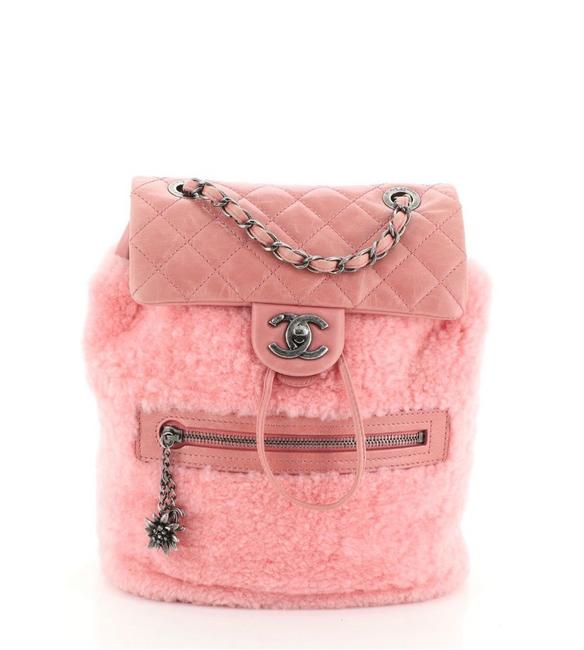 Chanel Mountain Pink Calfskin Leather Backpack