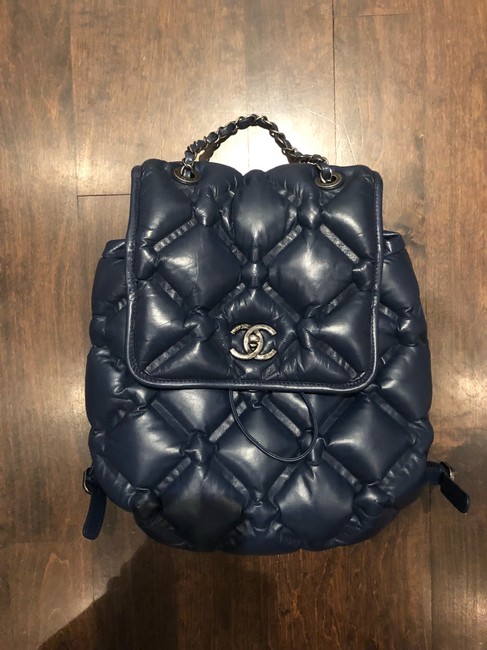 Chanel Navy Leather Backpack