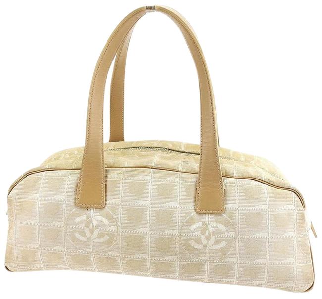 Chanel New Line 217538 Beige Canvas WeekendTravel Bag