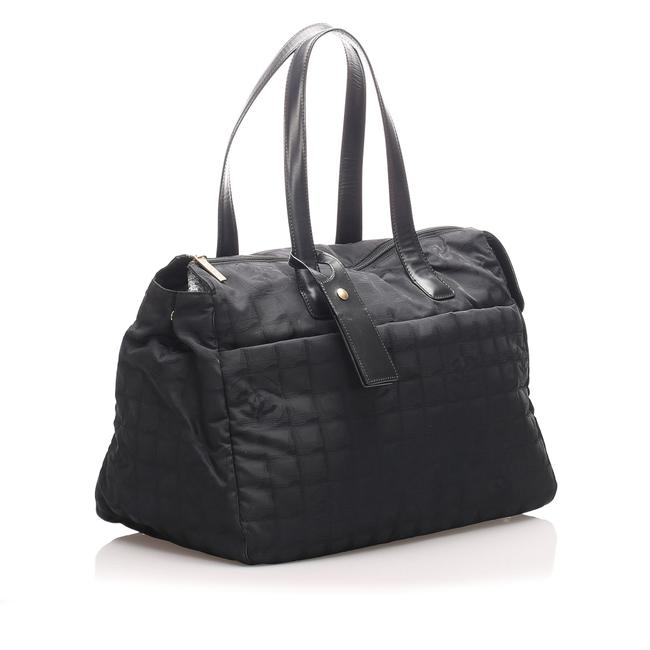 Chanel New Line Black Leather WeekendTravel Bag