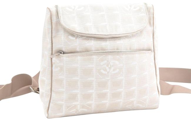 Chanel Shoulder Bag New Travel Line 2 Way Cc Logo Beige Canvas Backpack