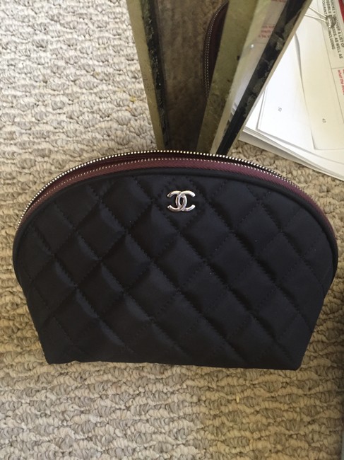 Chanel O case C3906 Black Diamond Quilted Nylon WeekendTravel Bag