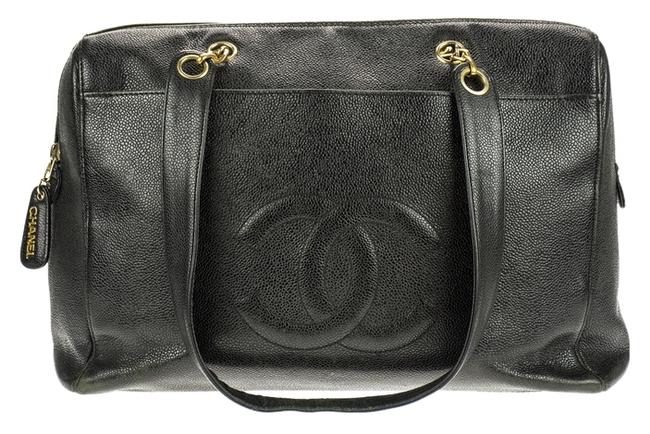 Chanel Overnight Black Leather WeekendTravel Bag