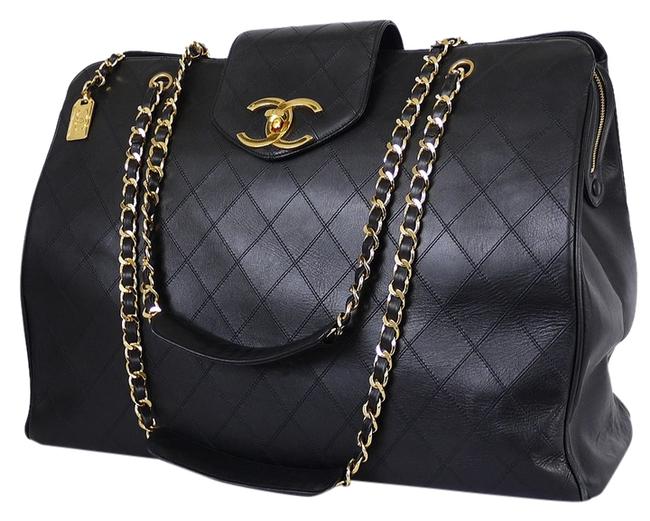 Chanel XL Overnighter Black Lambskin WeekendTravel Bag