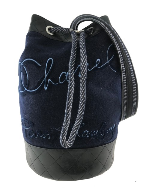 Chanel Paris hamburg Blue Wool Backpack