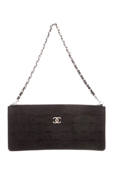 Chanel Precious Symbols Pochette Black Leather Baguette
