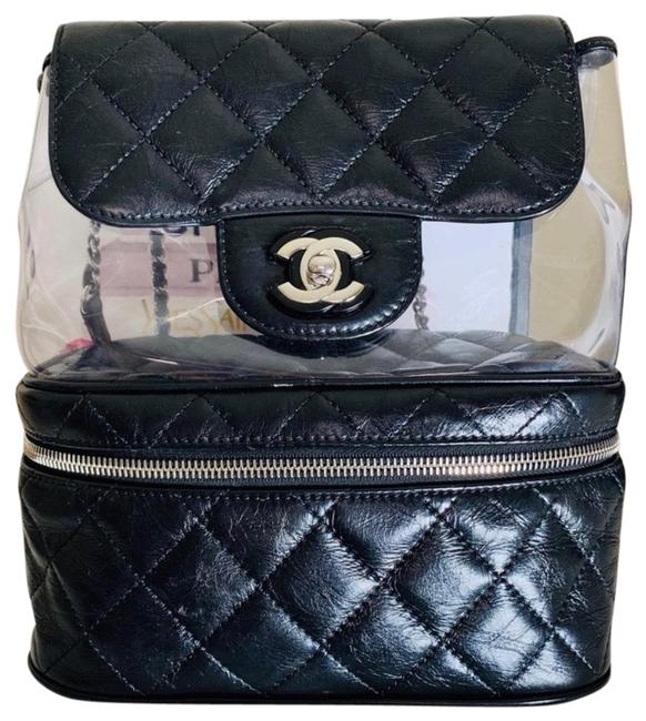 Chanel Shoulder Bag Pvc Black Crumpled Calfskin Backpack
