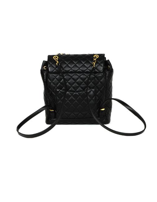 Chanel Quilted Large Urban Spirit Black Lambskin Leather Backpack