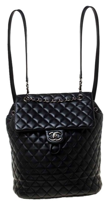 Chanel Quilted Large Urban Spirit Black Leather Backpack