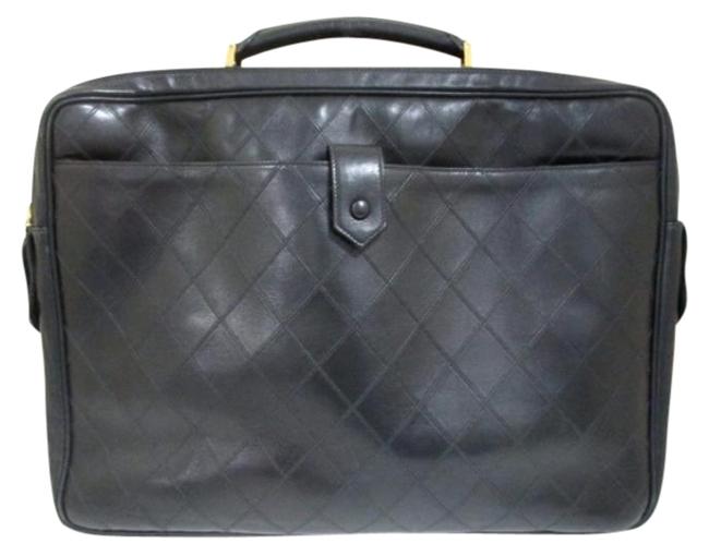 Chanel Quilted Luggage 205250 Black Leather WeekendTravel Bag