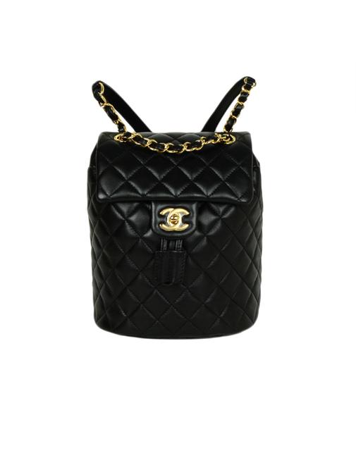 Chanel Quilted Mini Urban Spirit Black Lambskin Leather Backpack