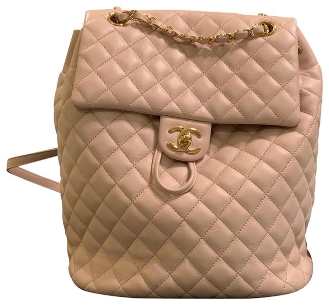 Chanel Quilted Urban Spirit Light Pink Leather Lambskin Backpack