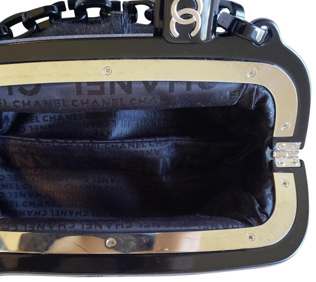 Chanel Round Bag Hand Black Lambskin Leather Baguette