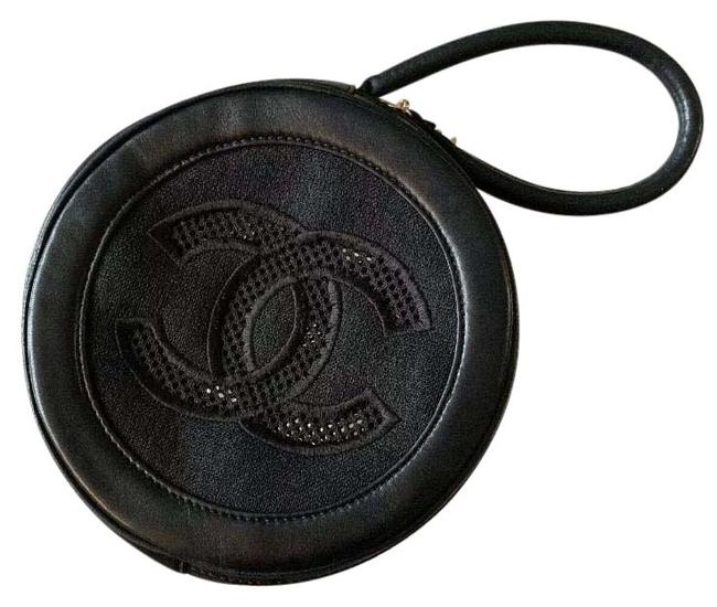 Chanel Round Black Wristlet