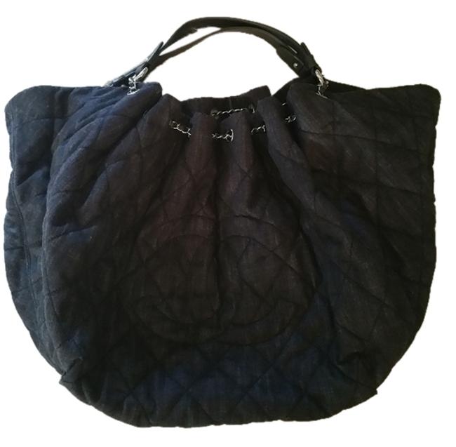 Chanel Sac Dark Blue Denim WeekendTravel Bag