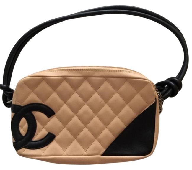Chanel Shoulder Bag Cambon Ligne Pochette Tan Leather Baguette