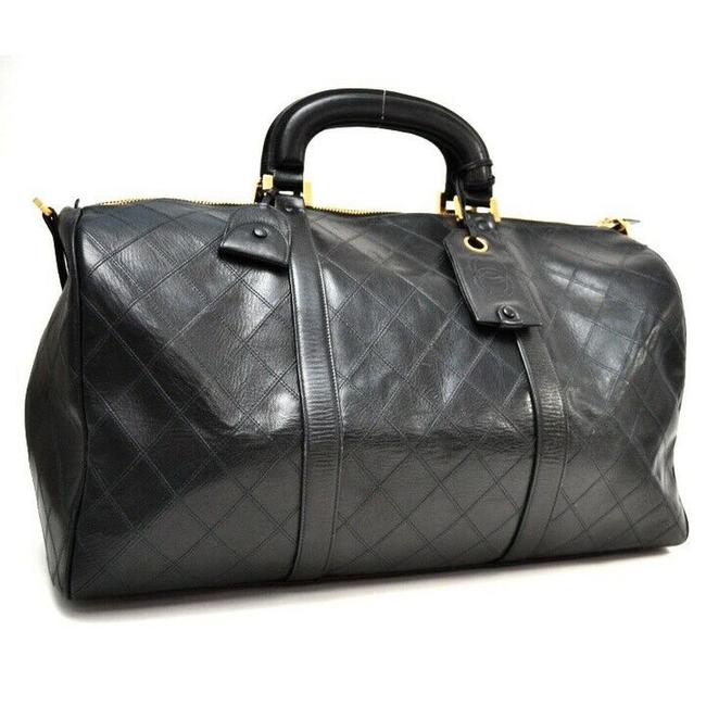 Chanel Shoulder Leather #4227c10b Black WeekendTravel Bag