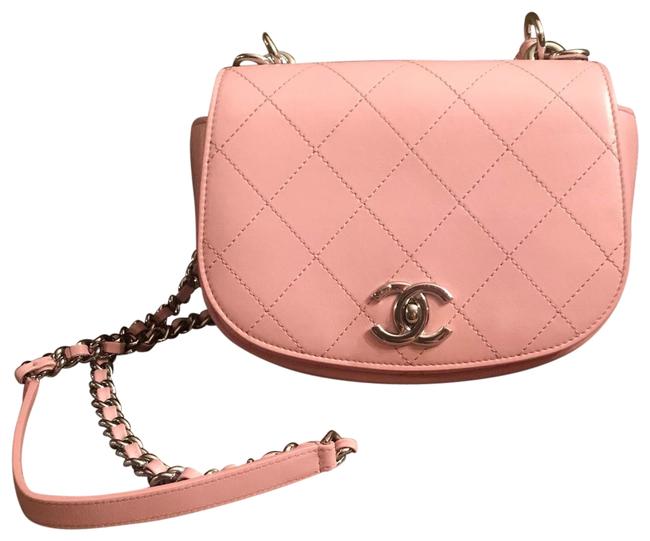 Chanel Shoulder Pink Leather Messenger Bag