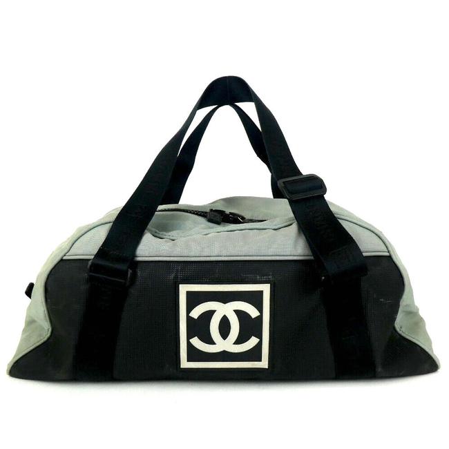 Chanel Shoulder Sport Line Nylon #4142c21 Black WeekendTravel Bag