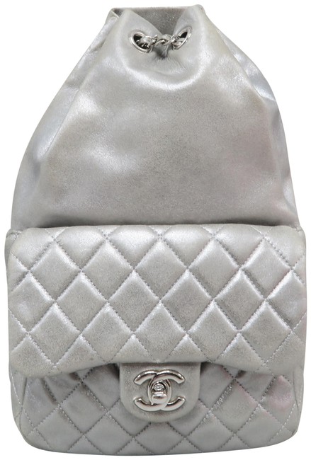 Chanel Small In Seoul Metallic Silver Lambskin Backpack