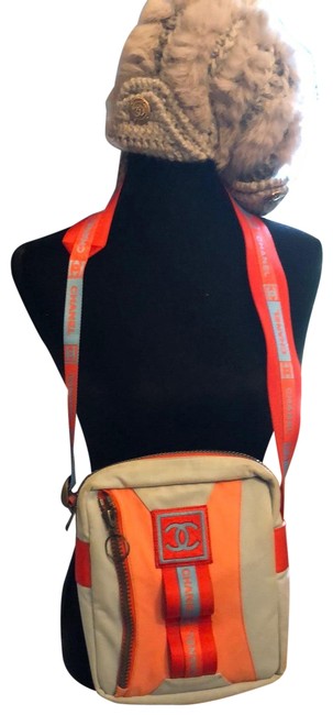 Chanel Sport Baby Blue Orange Red Cloth Backpack