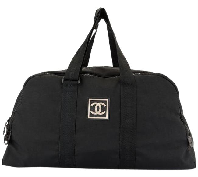 Chanel Sport Large Duffel Black Canvas WeekendTravel Bag