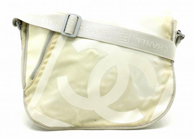 Chanel Sport Line Cocomark Shoulder GrayIvory Nylon Canvas Messenger Bag