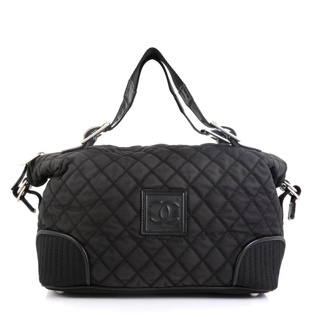 Chanel Sport Line Quilted Large Black Canvas WeekendTravel Bag