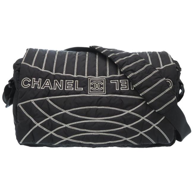 Chanel Sport Shoulder 0116chanel BlackWhite Nylon Messenger Bag