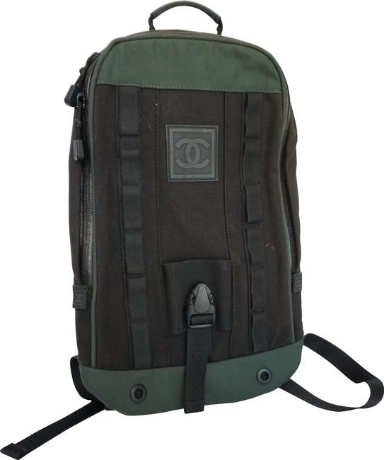 Chanel Sport Unisex Knapsack Sporty BlackGreen Nylon Backpack